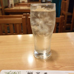 寿司・うなぎ 羽子吾 - 白水（麦焼酎水割り）