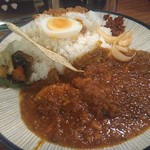 フィッシュ - チキン&キーマカレー