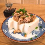 一角 - 冷奴　納豆ザーサイのせ