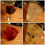 Izakaya Shishitou - 赤ワイン（カルロロッシ）、モヒート、キール、ライムサワー