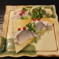 下町割烹とめだて - 鰹のペーストと焼油揚げ