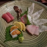 旬の鮮魚と魂の煮込み 照 - 旬の鮮魚お刺身盛り合せ 1人前(1200円)×2