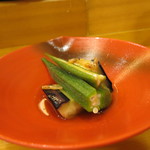 こいぶみ寿し - オクラと茄子の煮びたし(2018年8月)