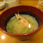 こいぶみ寿し - 海老頭の味噌汁(2018年8月)