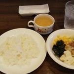 カウカウステーキ - サラダ、スープ、ライス(2018.08.19)