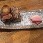 和料理いときん - 今日のお通し、サザエと鴨