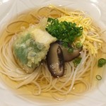 Ajidokoro Okaya - 素麺に鮎の天ぷら