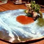 ル スプートニク - 鮎の米粉フリット、スイカのソース