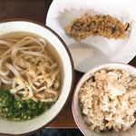 讃岐うどん河野 - かけ300+イリコご飯100+ゲソ天100=ワンコイン