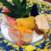 鮨みなと - 刺身盛り松川カレイ、数の子、トロ、ツブ