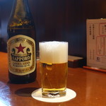 千秋 はなれ - サッポロラガービールの中瓶