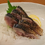 日本酒バル YODARE - 炙り〆サバ スモーク塩