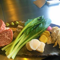 鉄板焼 やまなみ - 最初に食材の説明。