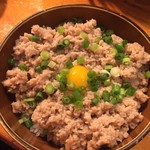 焼鳥 酉たけ - 締めの鶏そぼろご飯　無くなったら大変なので最初にあるかどうか確認します