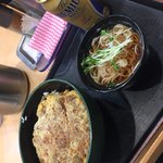 ゆで太郎 - カツ丼大と缶ビール（＾∇＾）