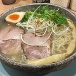 布施 細見商店 - 限定 さんま煮干し冷やしラーメン（大盛り）（￥900）