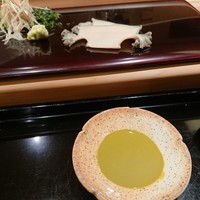 鮨みなと - 蒸しアワビの肝ソース