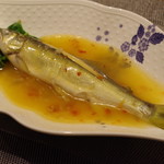 中国四川酒家 蔓山 - 鮎の蒸しもの、特製新生姜ソース