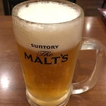 好味苑 - 晩酌セット（Ａ＋Ｃ＋Ｄ）　８００円　Ｄ　飲み物から　生ビール　(2018/08)