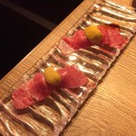 リブロースの炙り 雲丹軍艦。※二人前