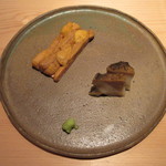 鮨 さかい - 唐津の鮑と海胆