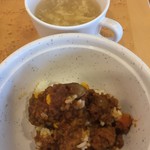 ポリテクセンター北海道 レストラン - キーマカレーと卵スープ