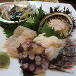 ・・・ - 鮑、鯵、鰈、つぶ、蛸