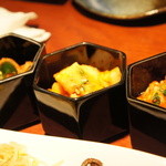 赤坂 みすじ - キムチ三種：オイキムチ、カクテキ、白菜キムチ♪
