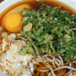 わんぱく - 春菊の天麩羅と玉子の掛け蕎麦