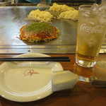 Chinchikurin - 広島お好み焼き（めん入り）　ランチセット　ソフトドリンク付き