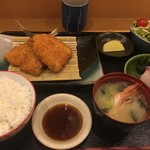 気まぐれkappoo 魚〇 - アジフライとお刺身定食