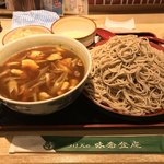 味奈登庵 - カレー南蛮そば 大盛り 別盛り＋揚げ玉＋玉子♡