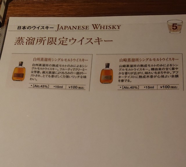 白州のウィスキー買えなくて残念。でも有料試飲の蒸留所限定 白州のウィスキー買えなくて残念。でも有料試飲の蒸留所限定