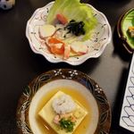 まんりょう - シーフードサラダ、玉子豆腐鱧添え