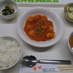 カフェ・クローバー - 本日の定食　エビチリ￥600(18-08)