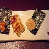 鉄板焼 天 本丸 - 焼雲丹、焼穴子、帆立の磯辺焼