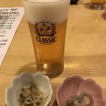 開陽亭 すすきの店 - 乾杯ビール。札幌クラシック！