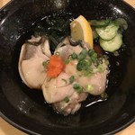 開陽亭 - 牡蠣酢。ポン酢につけてあります。