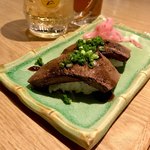 石垣牛本舗焼肉 八十八  - ＊厚切り牛タンにぎり（2カン）（¥680）