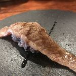 PASTERIA EKISS - 本日の黒毛和牛の肉寿司 300円。