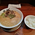 三代目 哲麺 - 煮干しラーメン(500円)＋ライス(50円)