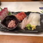 金沢和食 みんなのまなぶ - 刺身三種盛￥980