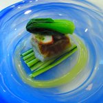 ラ・ロシェル - 冷なすとタラバガニの生春巻き仕立て　ゆず味噌のソースで