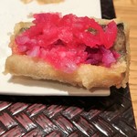 天麩羅 巽 - カボスをかけると真っ赤に