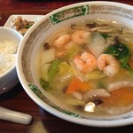 杏梨　チャイニーズキッチン - 海老塩ラーメンセット