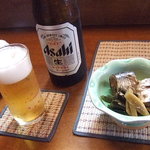 天元 - 瓶ビールとお通し