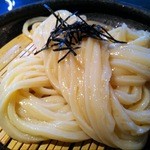 山元麺蔵 - 山元麺蔵 牛と茄子の香味油のつけ麺 麺アップ