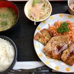 レストランミートアイランド - 豚バラステーキ定食¥900