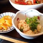 くつろぎ亭ひこべえ  - つぼ漬けにポテトサラダ