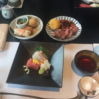 一舞庵 - 2018年8月。メインのお造りとブッフェの戦利品。